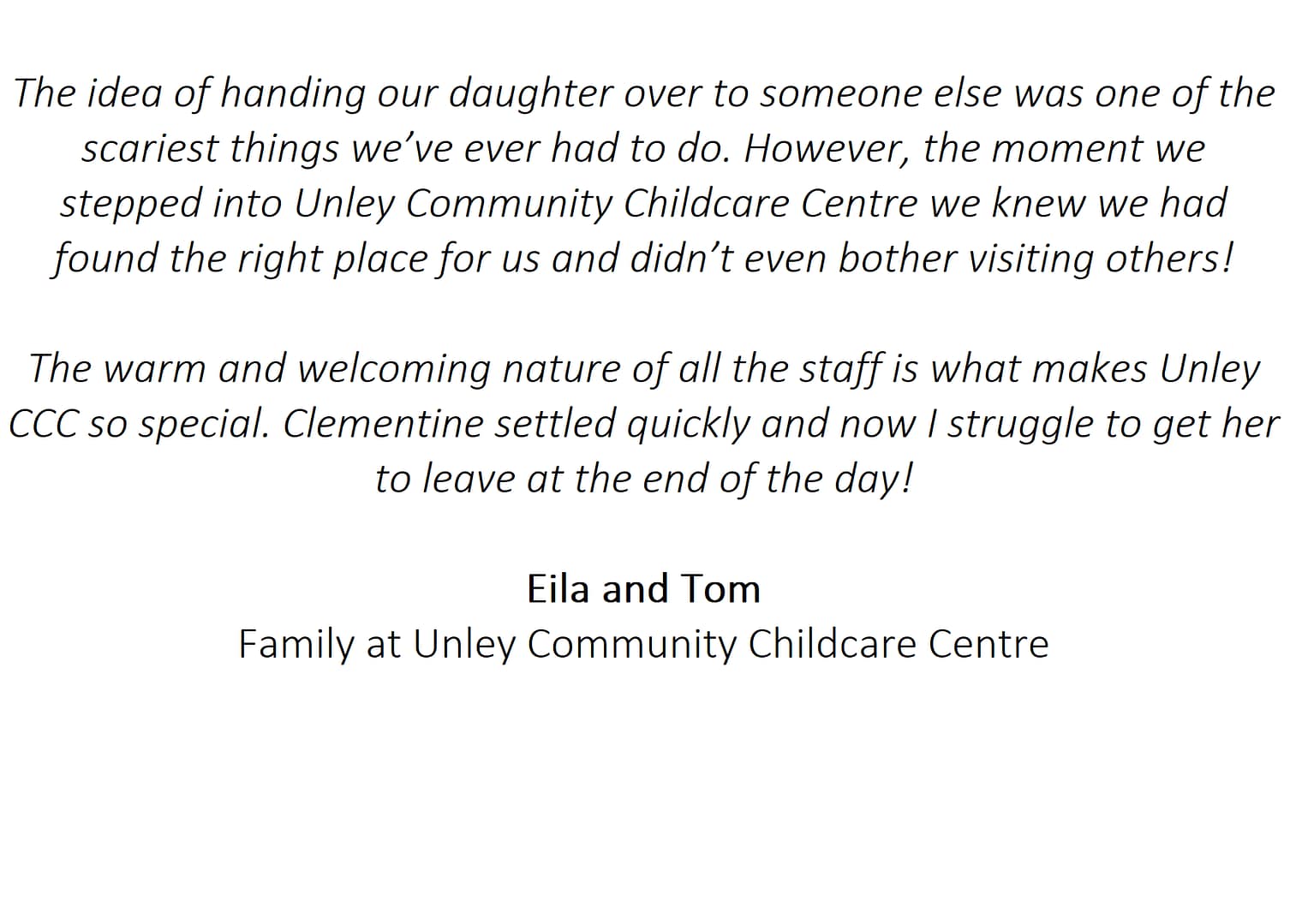 testimonial - eila tom